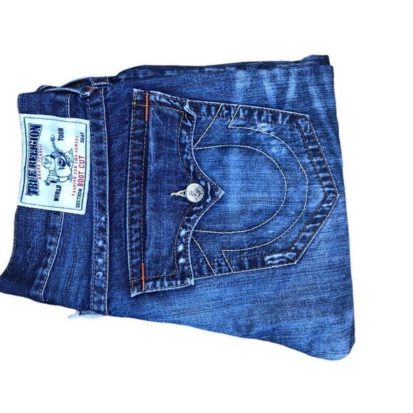 True Religion Jeans Size 34 BOOTCUT Blue - Picture 10 of 10